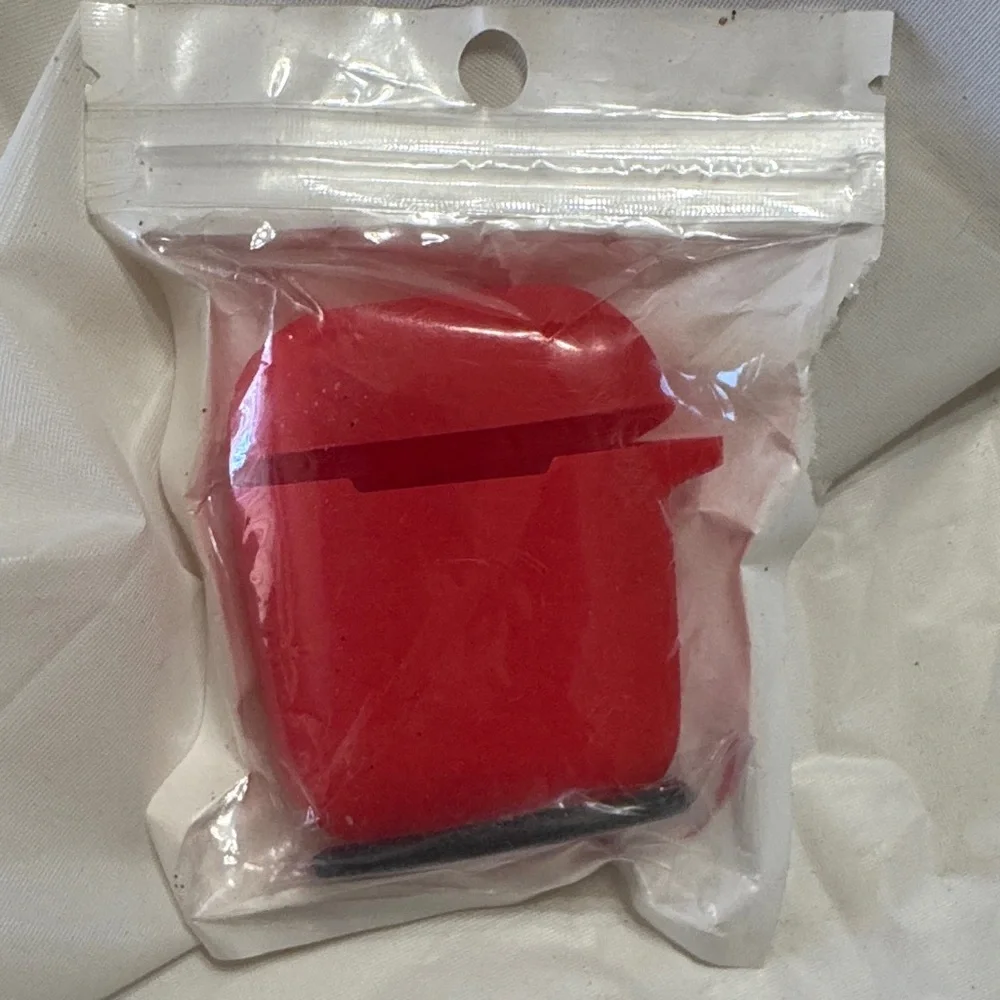 Red AirPod Case Protective Silicone Cover Compatible With Apple AirPods 2 And 1